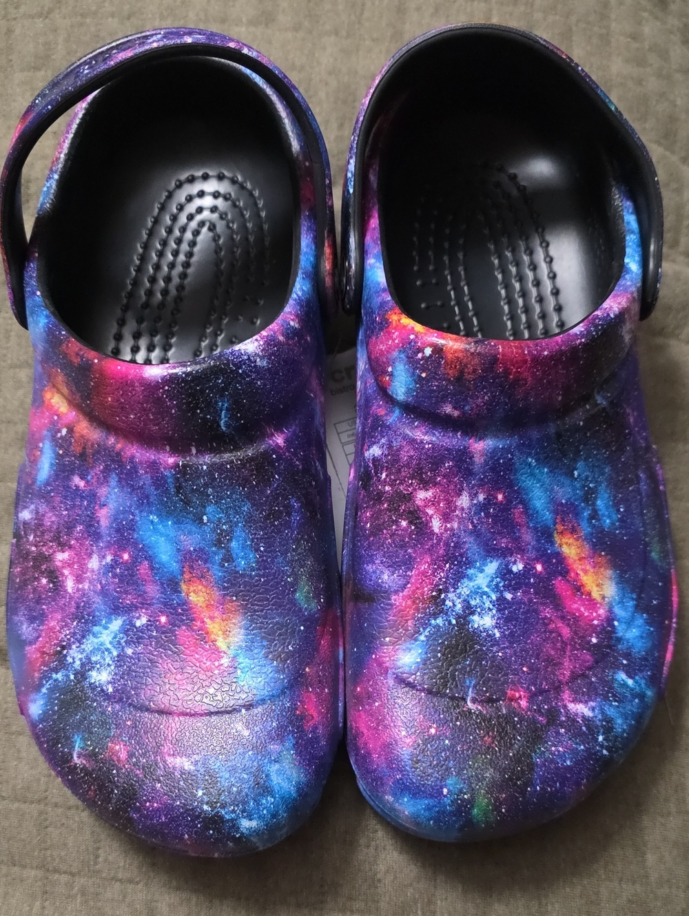 CROCS Galaxy Bistro Work Mules in Purple Blue Pink